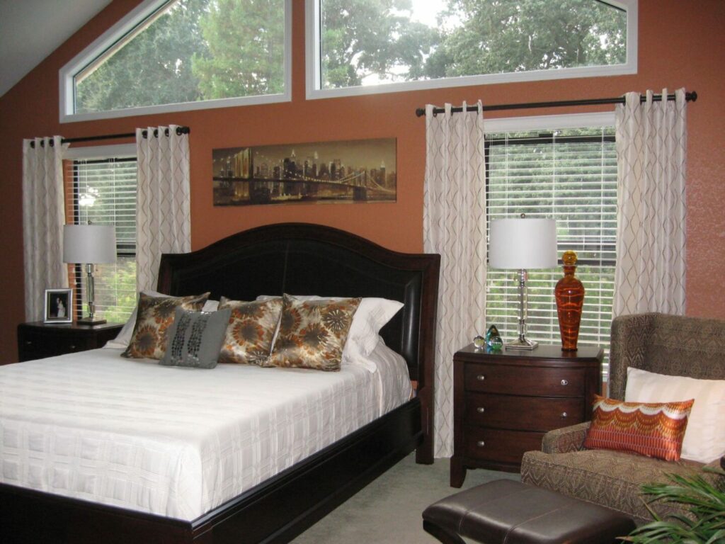 stylish bedroom showing Sacramento interior design and home staging