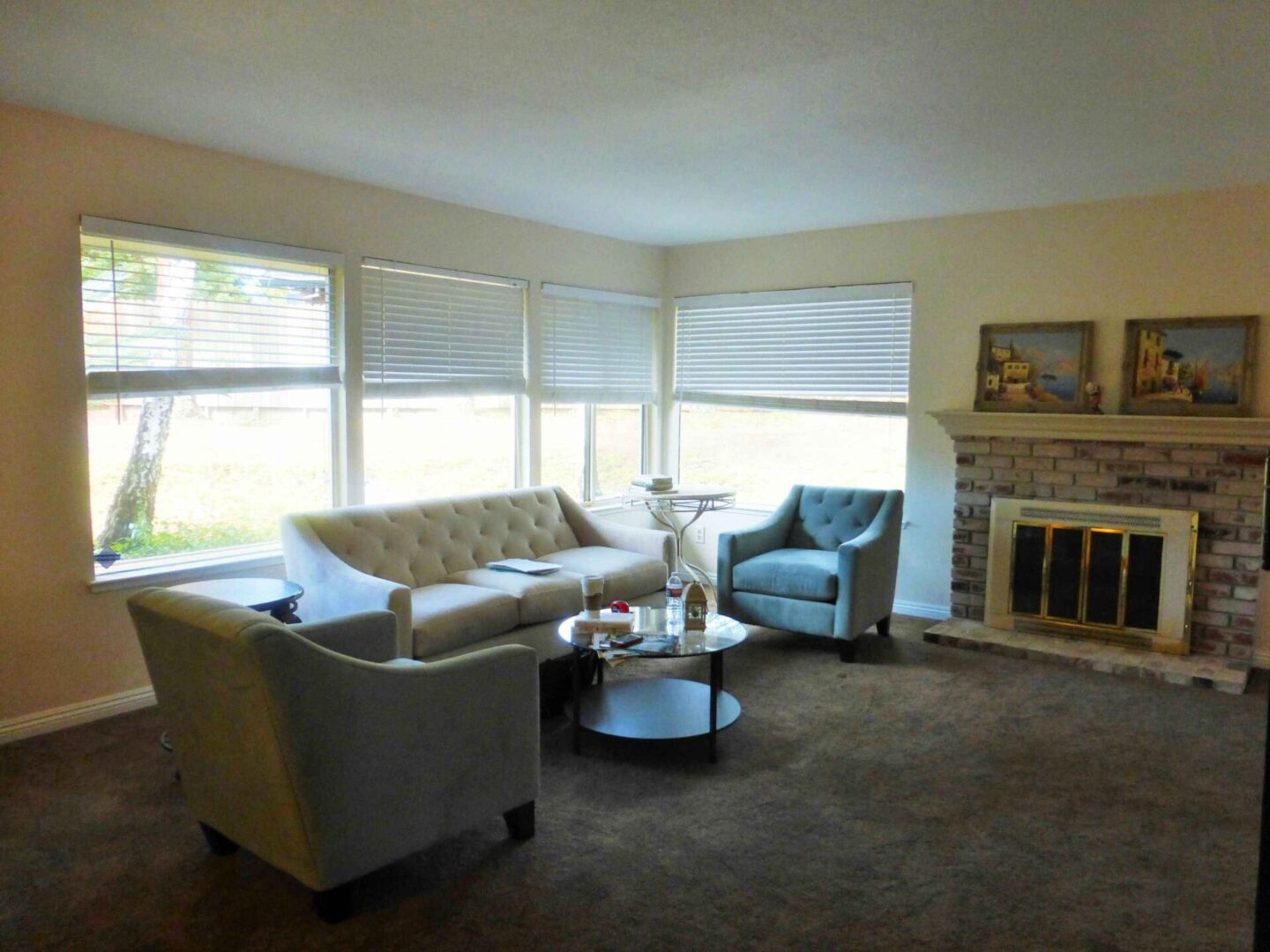 "Before" photo of living area for Sacramento interior design