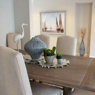Contemporary dining table showing Sacramento interior design and home staging